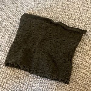 Express tube top in army green, XS